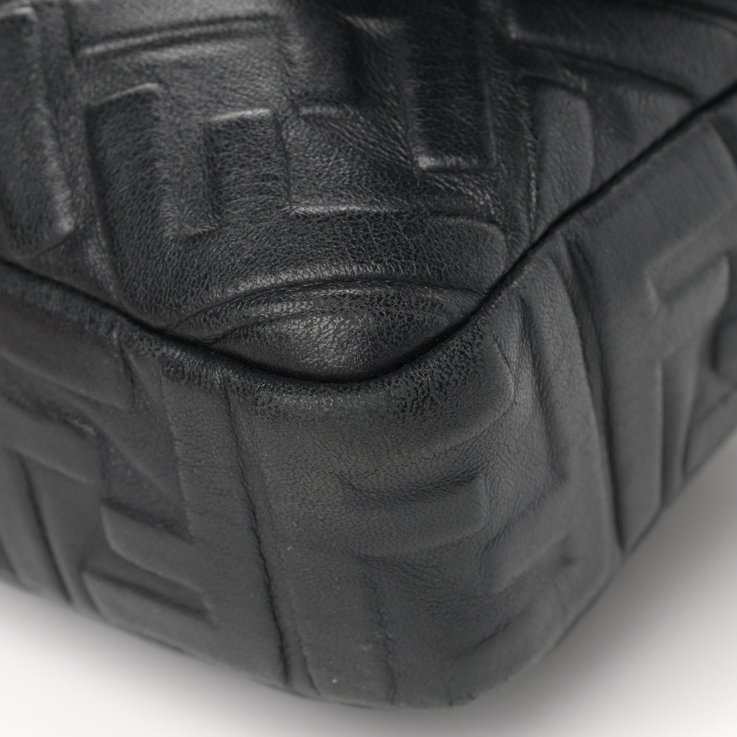 Nappa FF 1974 Embossed Large Baguette Black