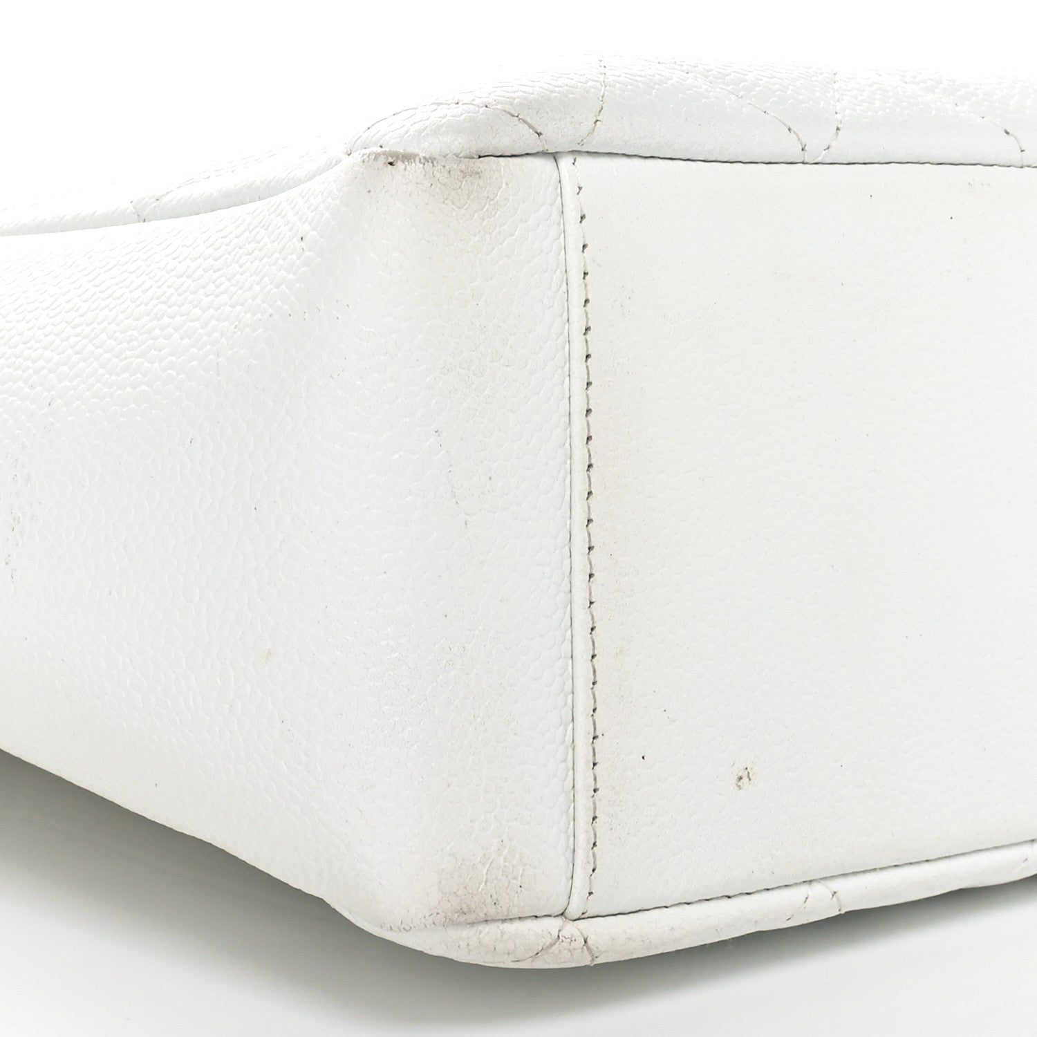 Chanel Caviar Quilted Petit Shopping Tote PST White 9 of 10