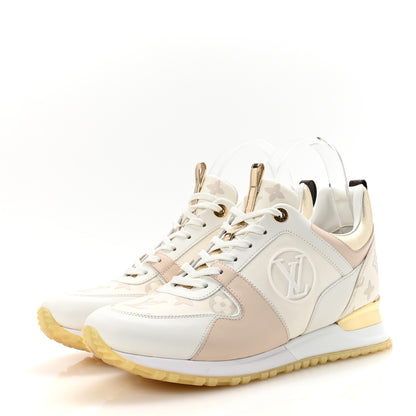 Louis Vuitton Monogram Calfskin Run Away Sneakers 40.5 Beige Gold 4 of 9