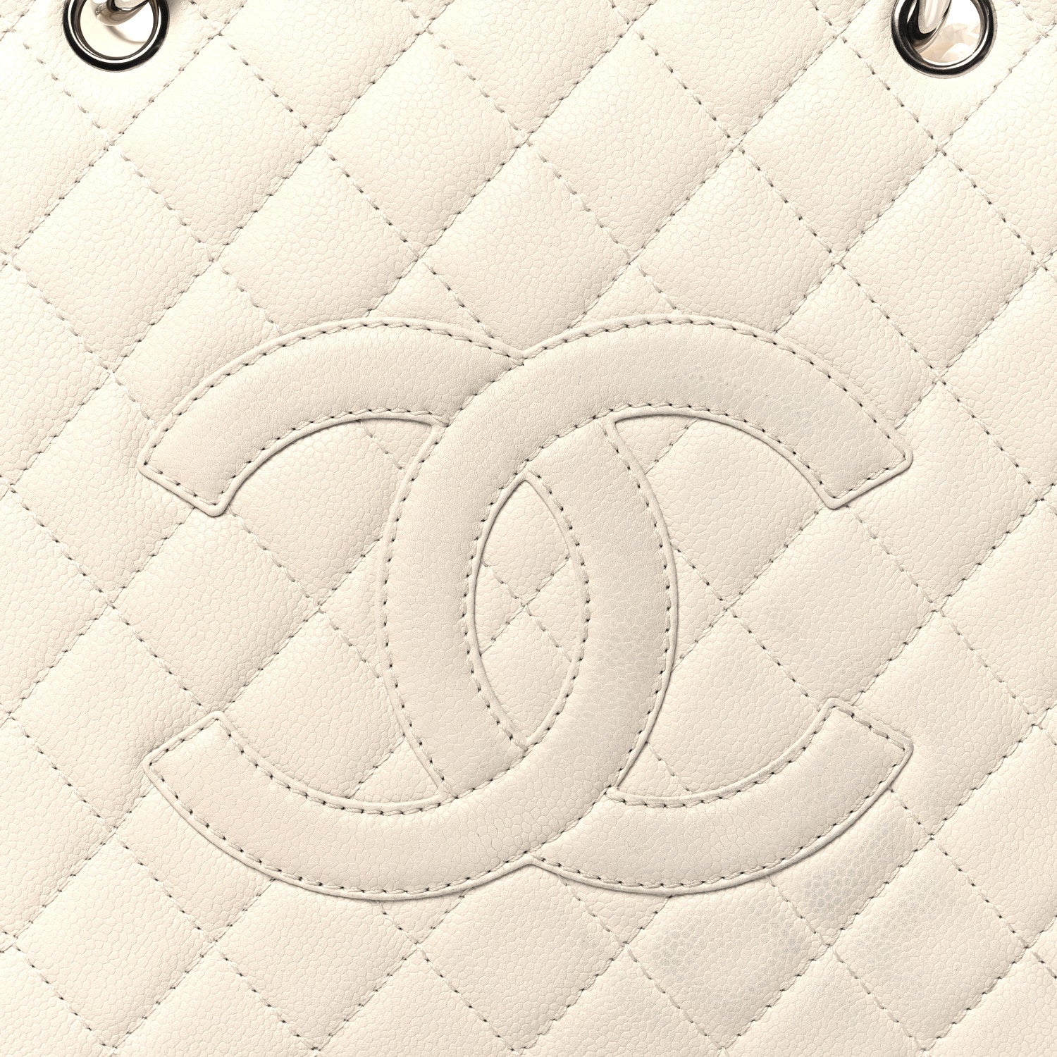 Chanel Caviar Quilted Grand Shopping Tote GST White 9 of 19