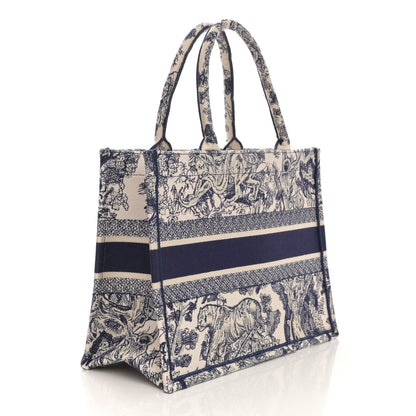 Christian Dior Canvas Embroidered Medium Dioriviera Toile De Jouy Book Tote Blue 3 of 11