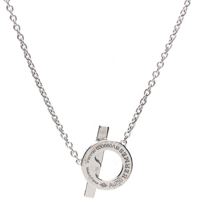 Hermes 18K White Gold Diamond Finesse Pendant Necklace 4 of 5