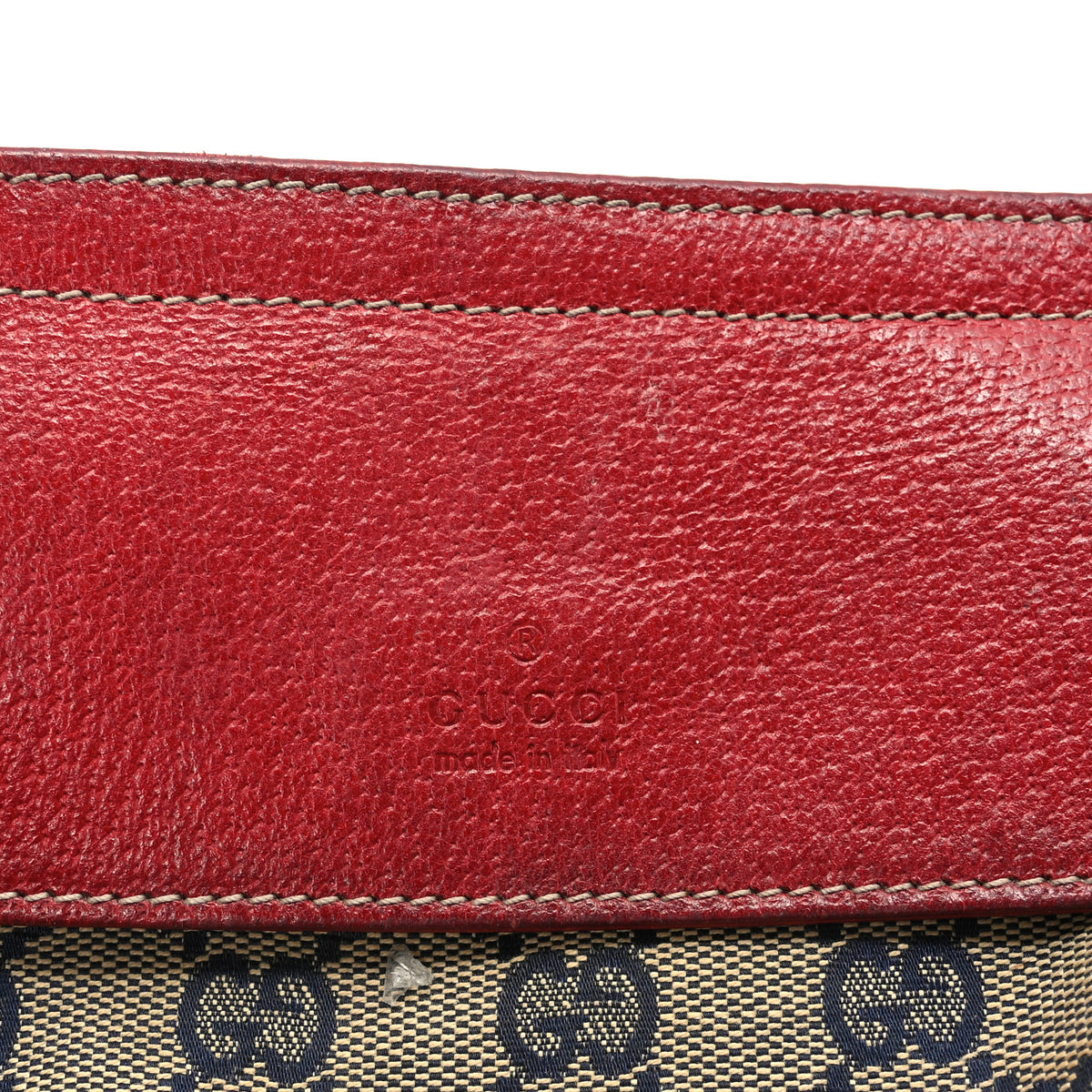 Gucci GG Monogram Web Double Pocket Belt Bag Navy Red 9 of 12