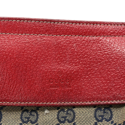 Gucci GG Monogram Web Double Pocket Belt Bag Navy Red 9 of 12