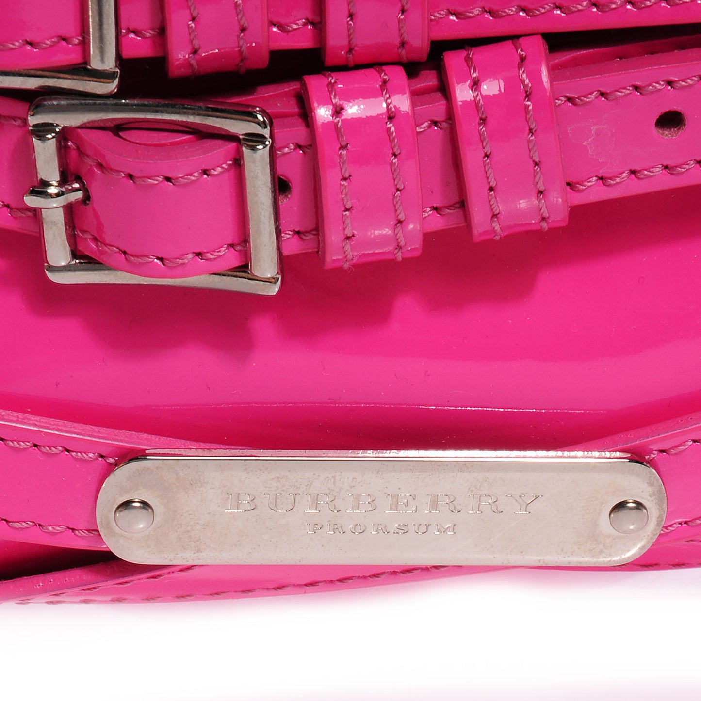 Patent Bridle Calfskin Clutch Bag Pink