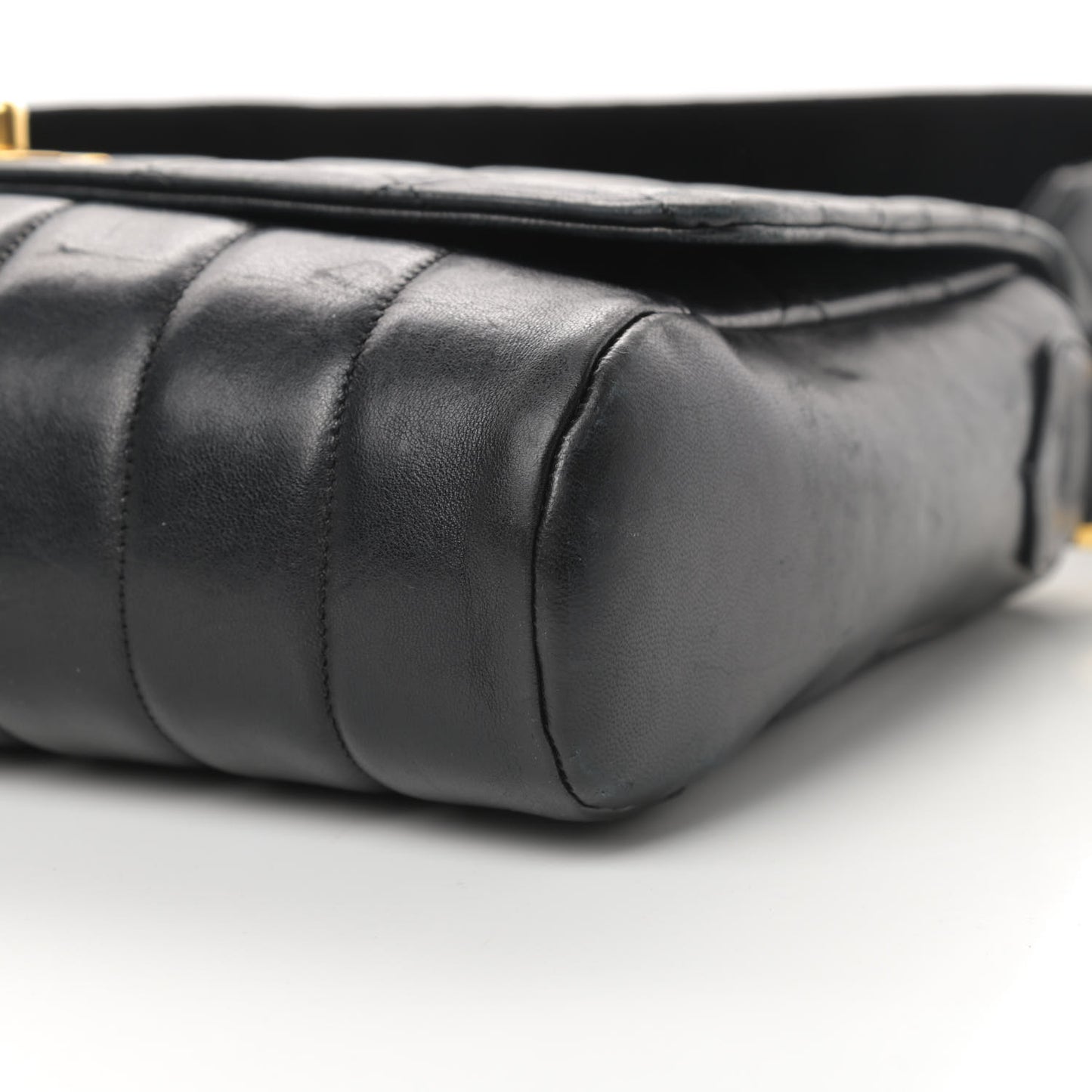 Lambskin Quilted CC Flap Shoulder Bag Black