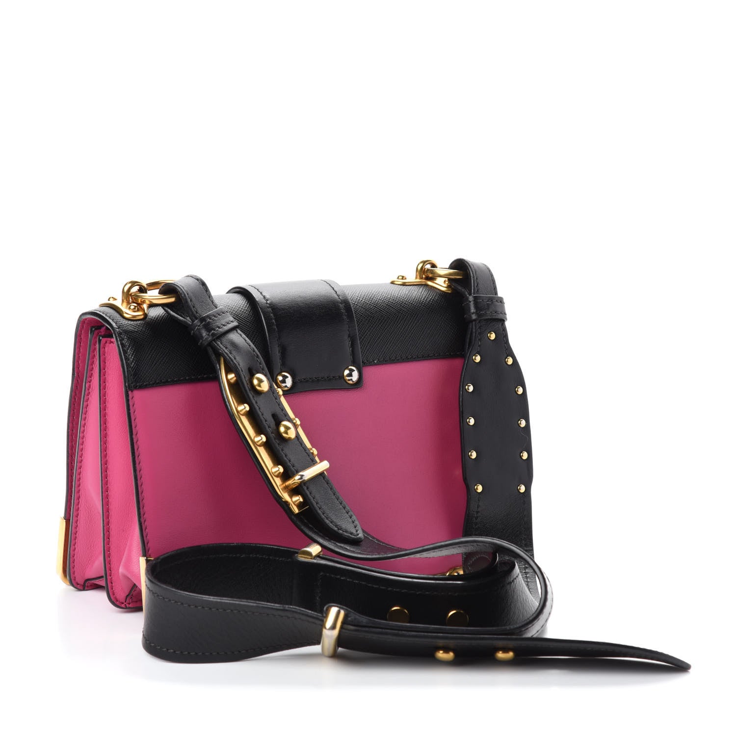 Prada City Calf Saffiano Cahier Bag Fuxia Black 3 of 11