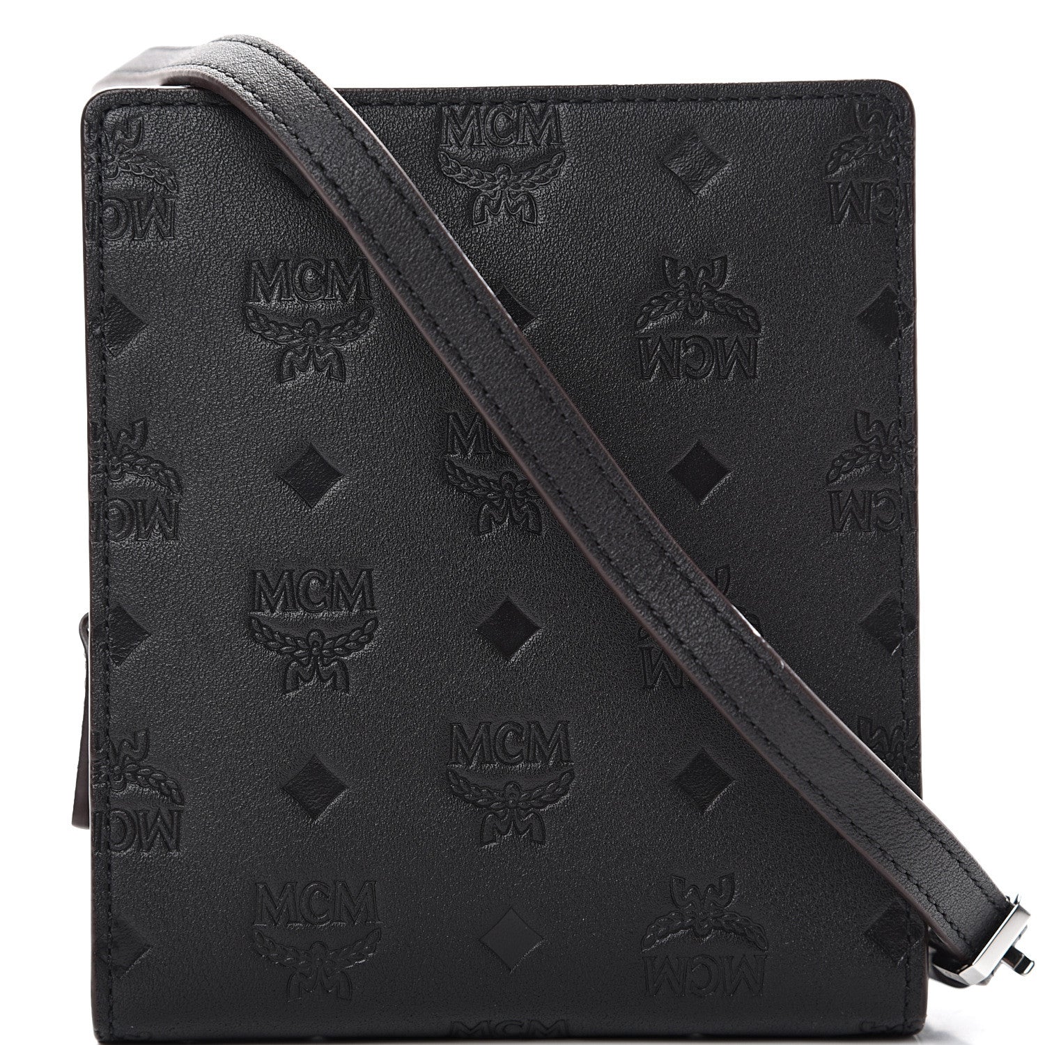 MCM Calfskin Ottomar Monogram Multi-Function Lanyard Black 7 of 12