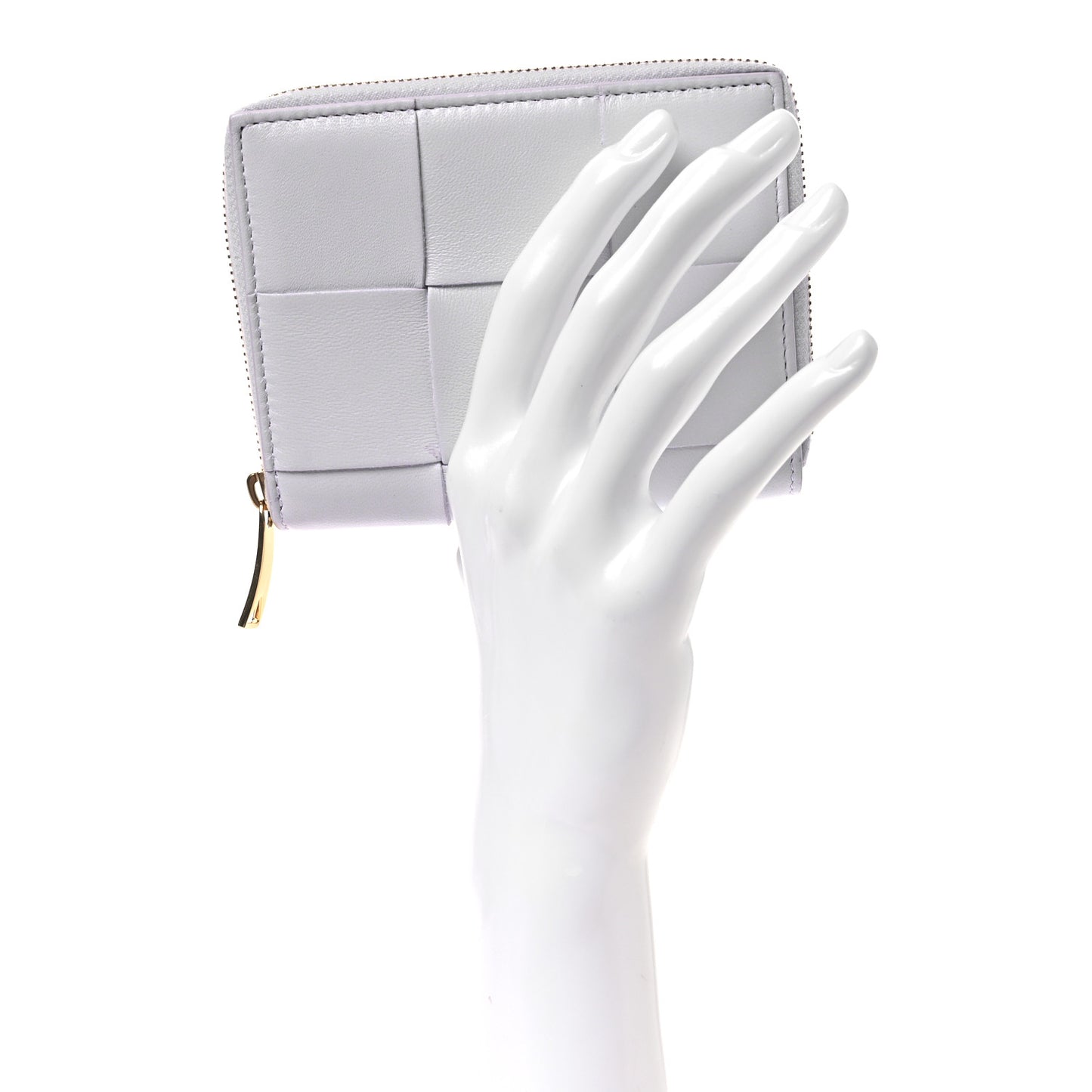 Calfskin Maxi Intreccio Zip Around Wallet Mirth Washed