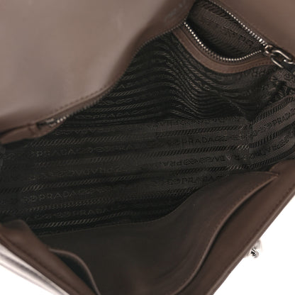 Prada Soft Calfskin Impunture Diagramme Large Chain Flap Shoulder Bag Bambu 5 of 9
