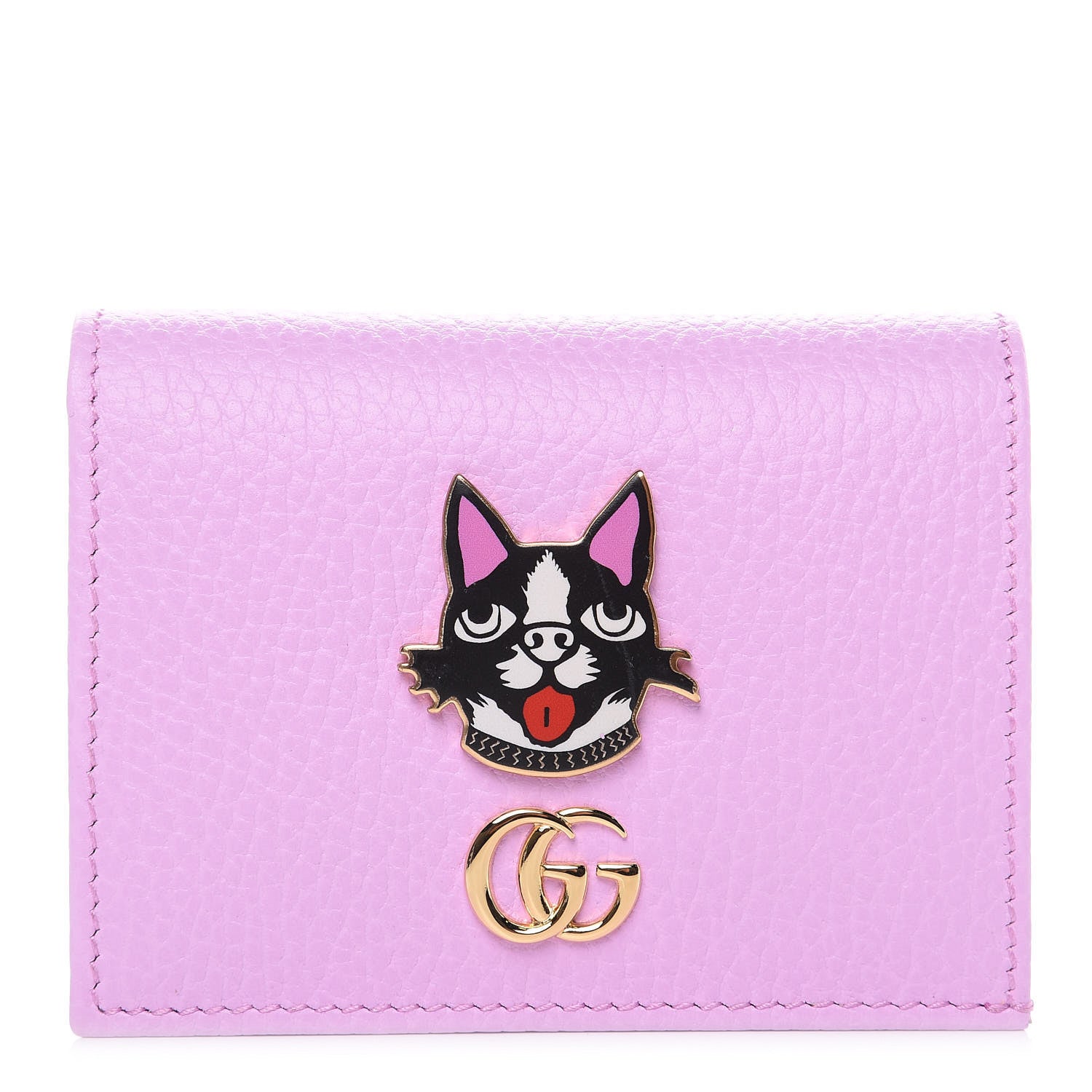 Gucci Dollar Calfskin Bosco Card Case Wallet Malva 1 of 8