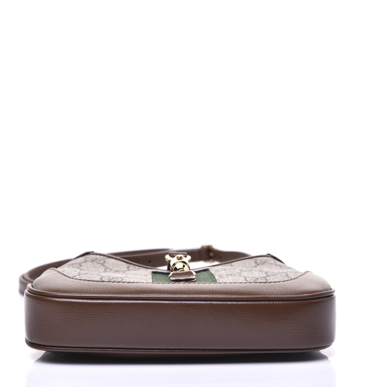 Gucci GG Supreme Monogram Azalea Calfskin Web Mini Jackie 1961 Hobo Beige Ebony Brown Sugar 10 of 15