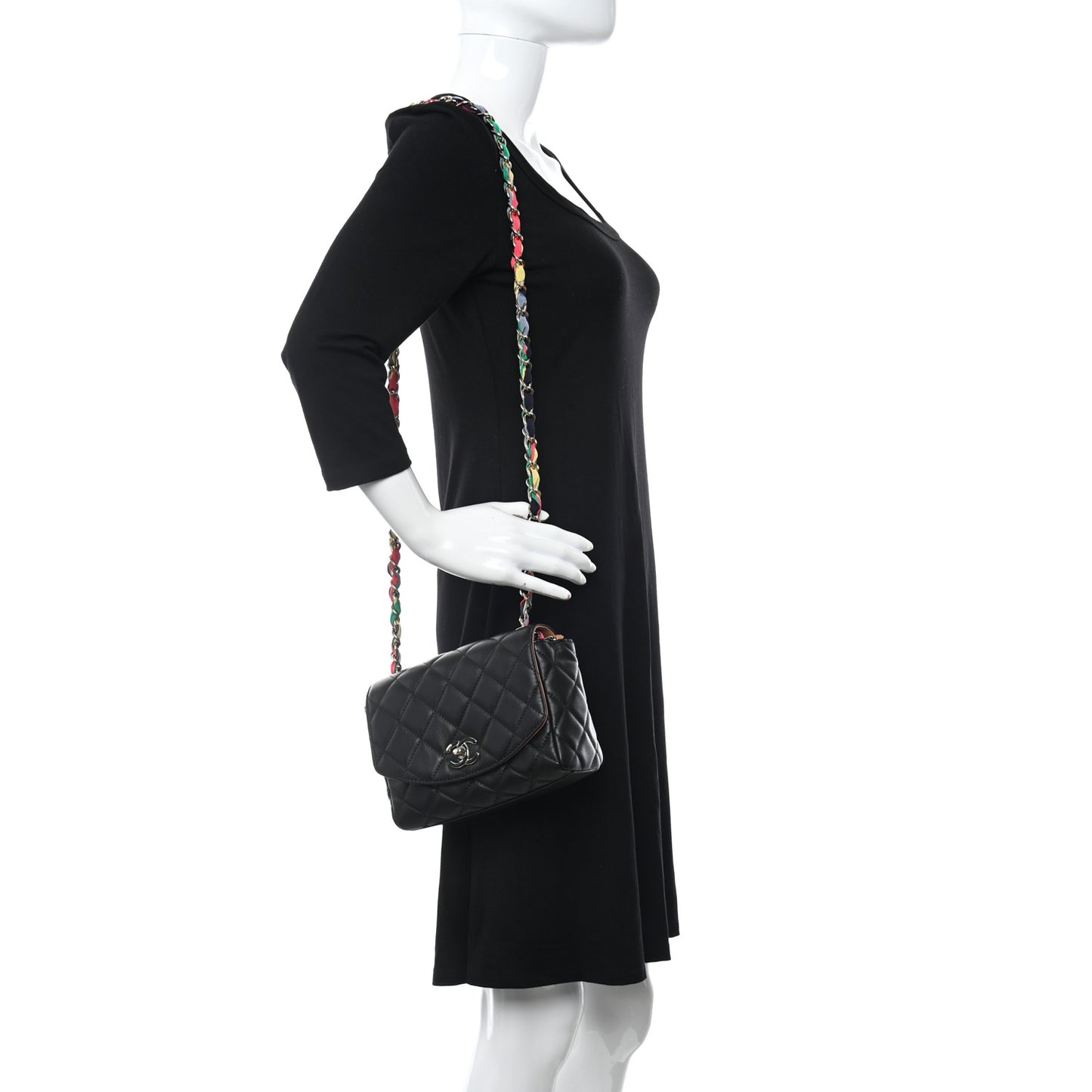 Lambskin Mixed Fibers Quilted Cocovado Flap Black