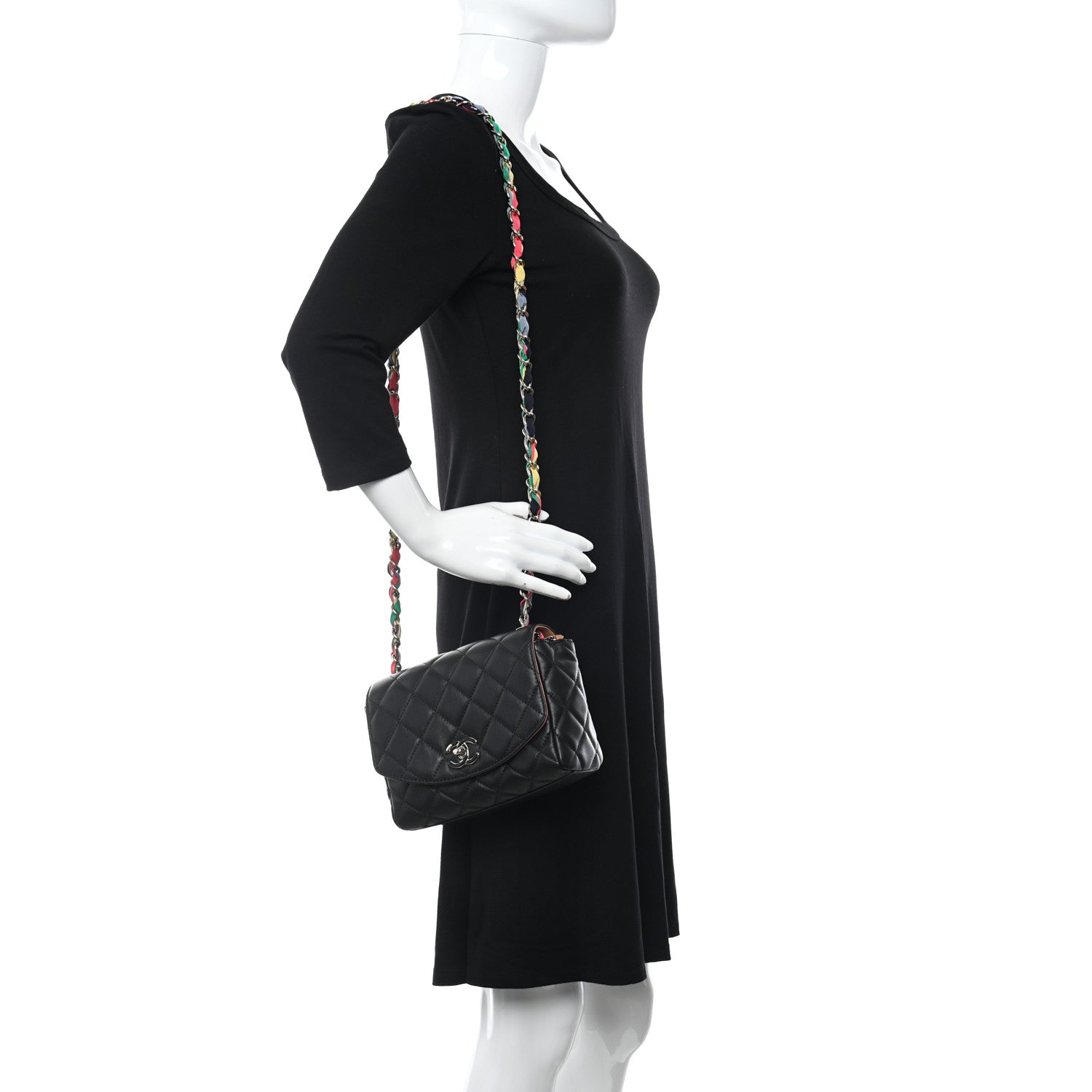Chanel Lambskin Mixed Fibers Quilted Cocovado Flap Black 2 of 12