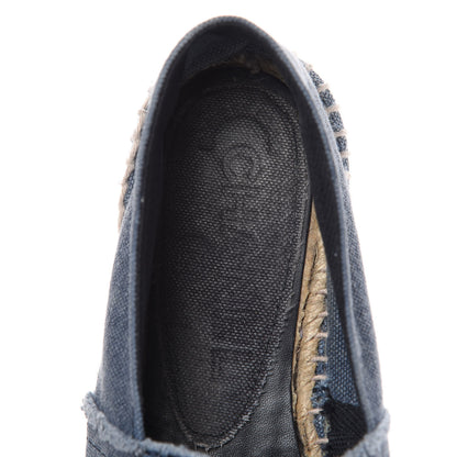 Chanel Toile CC Espadrilles 36 Navy Black 6 of 12