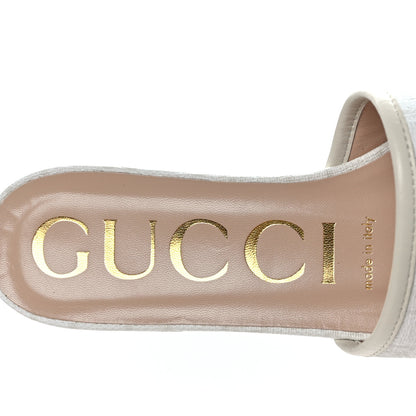 Gucci GG Supreme Monogram Malaga Kid Platform Mule Sandals 37 White Mystic White 7 of 8
