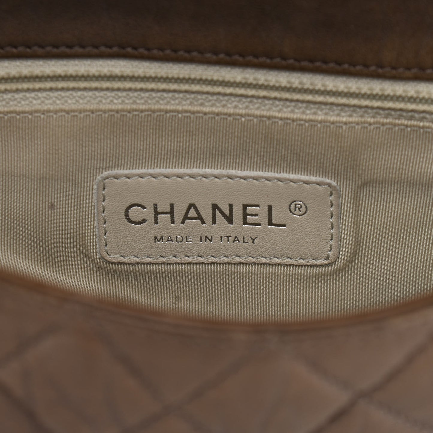 Washed Lambskin Quilted Maxi Chain Around Flap Taupe
