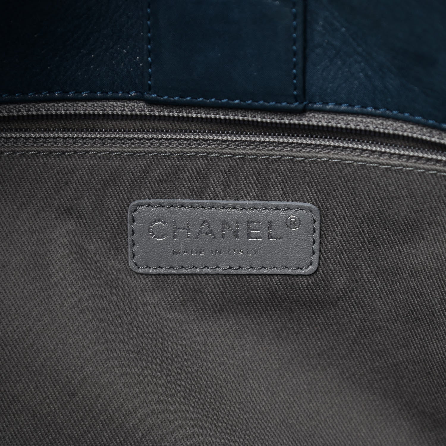 Chanel Iridescent Calfskin Quilted Small Sea Hit Tote Navy 6 of 10