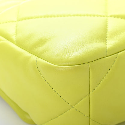 Chanel Shiny Lambskin Quilted Medium Chanel 19 Flap Neon Yellow 11 of 16