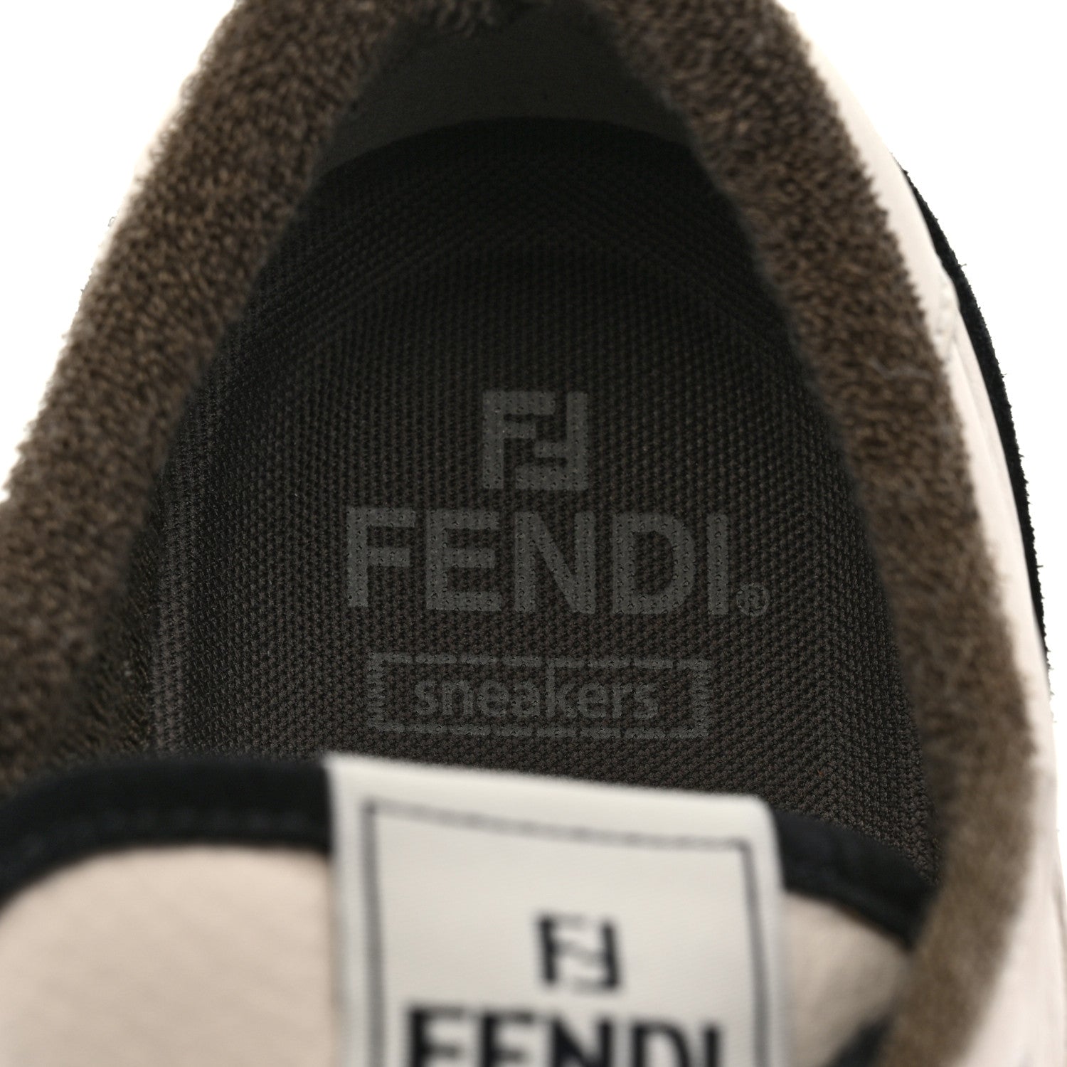 Fendi Suede Vitello Fendi Match Low Top Sneakers 41 Milk Black 6 of 8