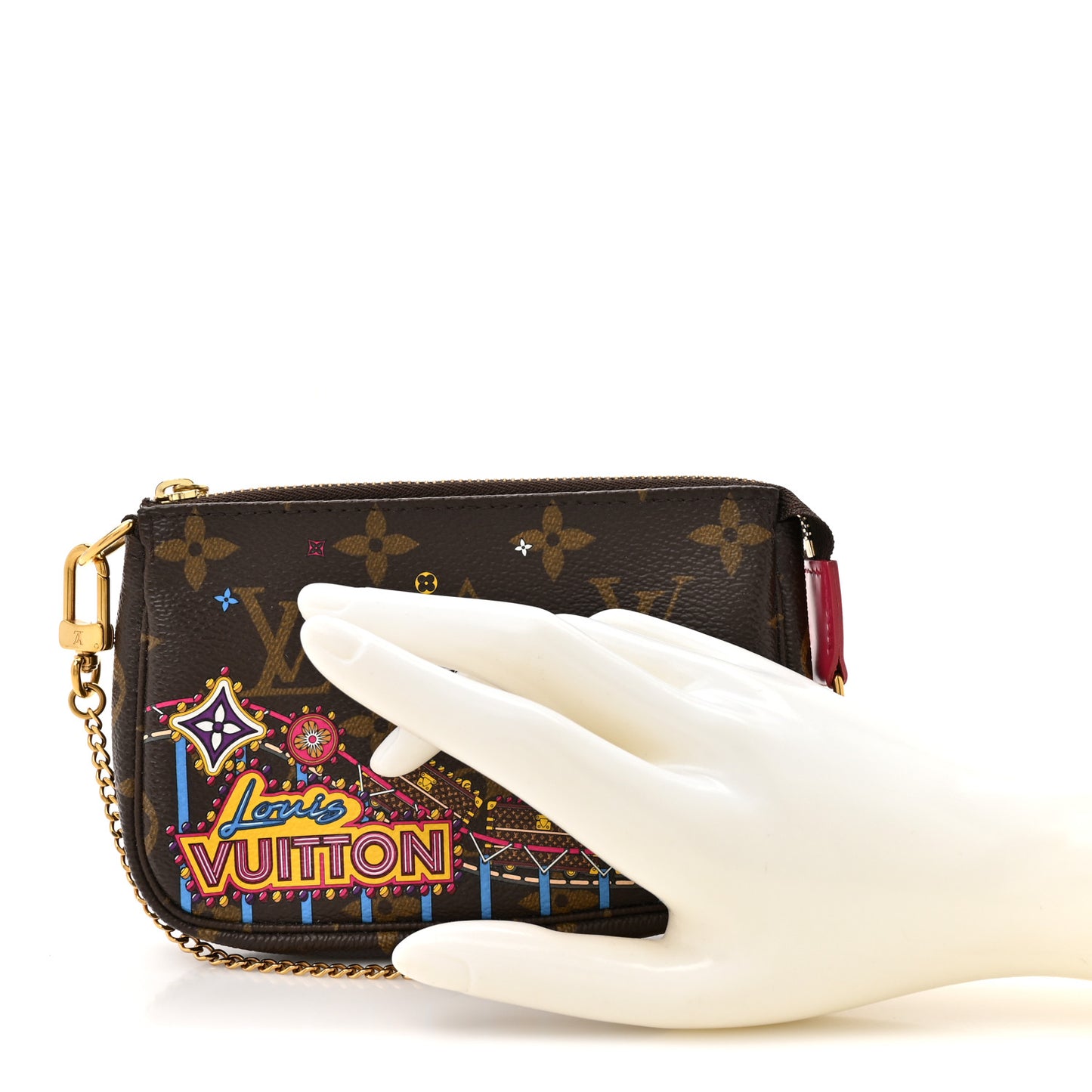 Monogram 2020 Christmas Animation Roller Coaster Mini Pochette Accessories Pivoine