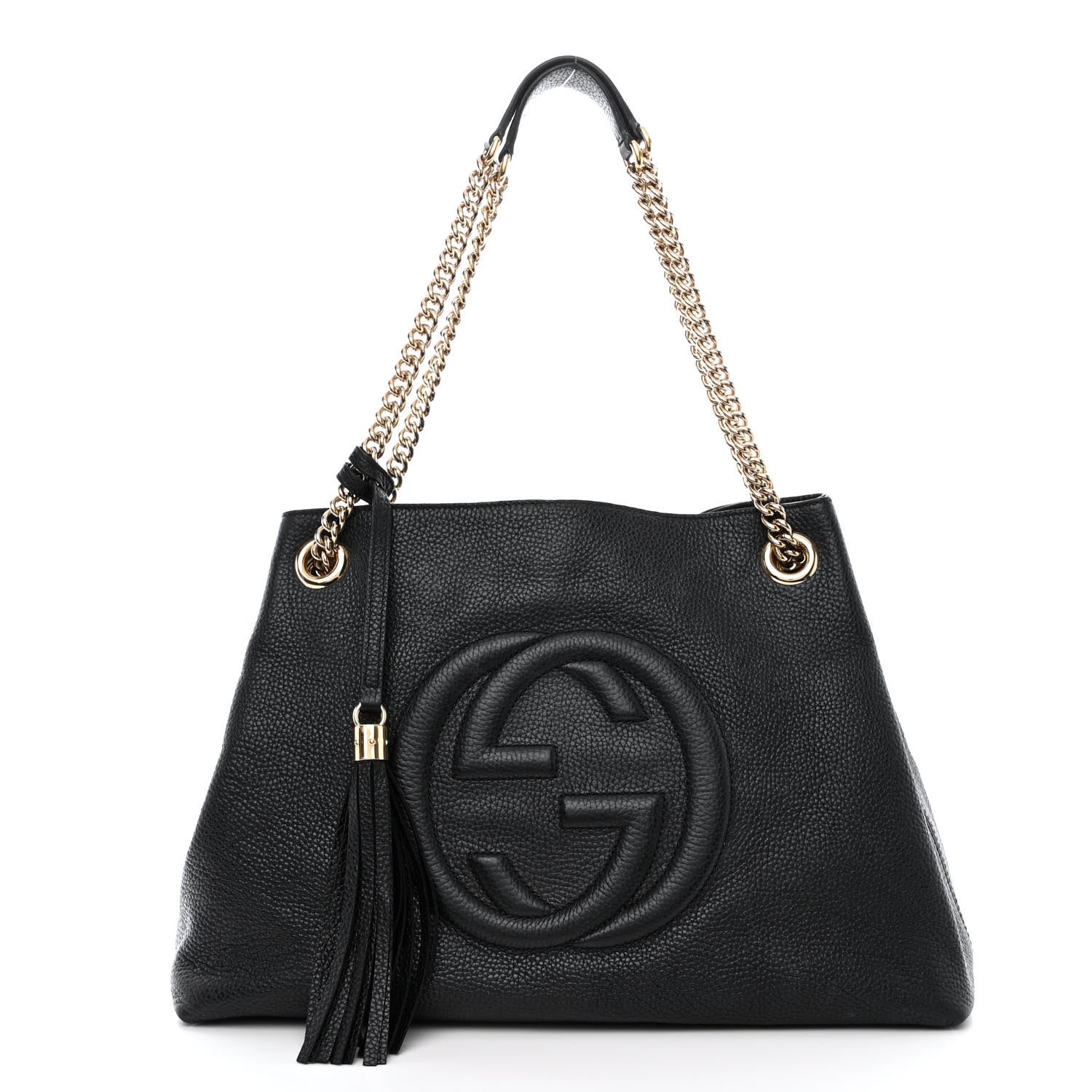 Gucci Pebbled Calfskin Medium Soho Chain Shoulder Bag Black 1 of 11