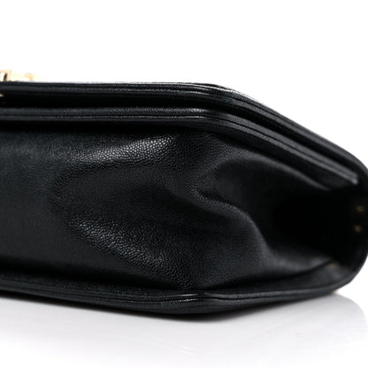 Chanel Caviar Chevron Quilted Medium Boy Flap Black 9 of 11