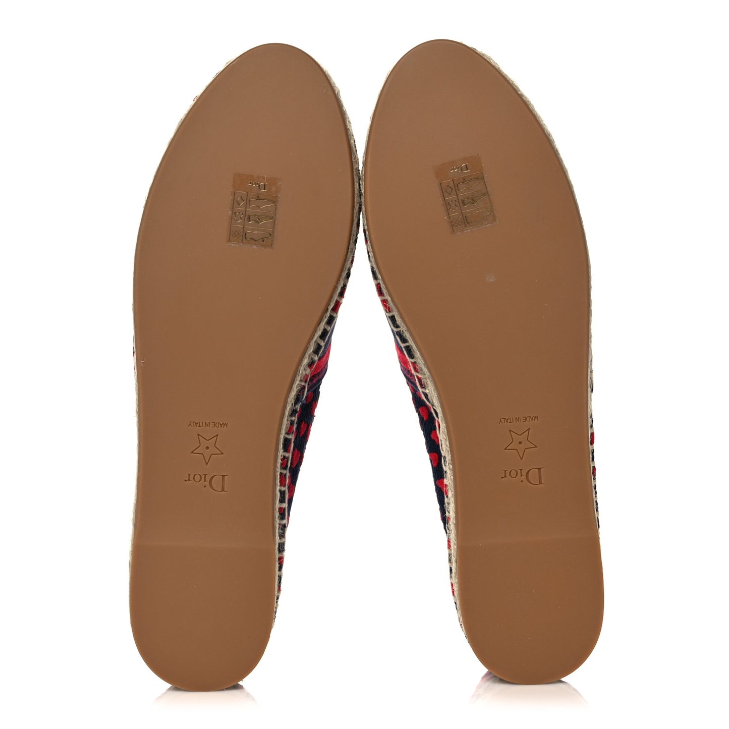 Cotton Embroidered Hearts Granville Espadrille 39.5 Blue Red