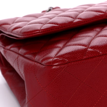 Chanel Caviar Quilted Jumbo Double Flap Dark Red 9 of 15