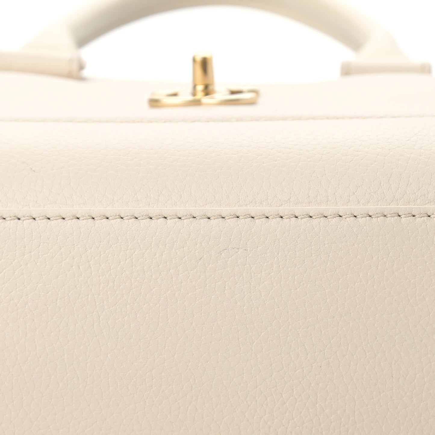 Grained Calfskin Mini Bi-Color Neo Executive Shopper Tote Beige Black