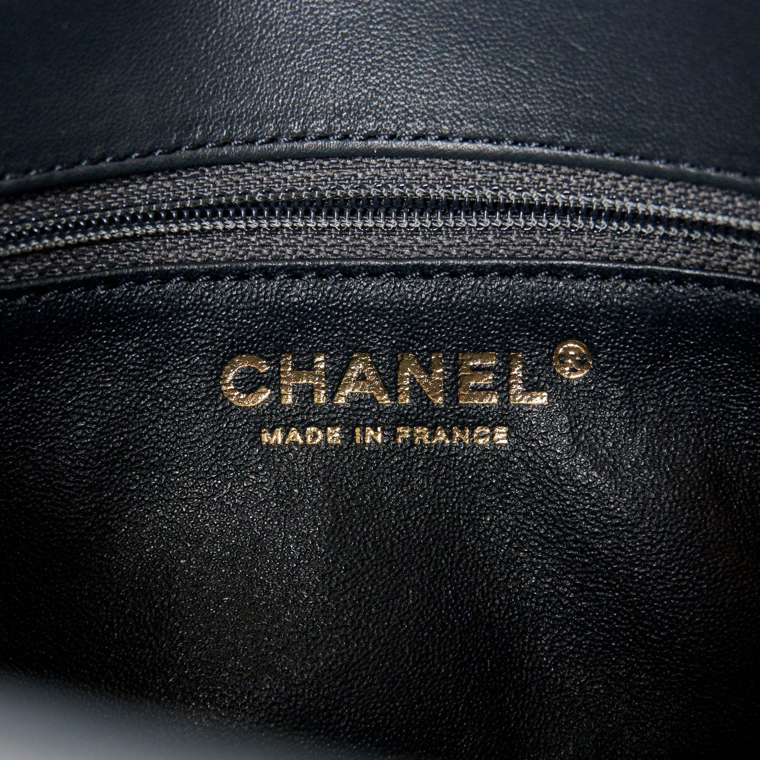 Chanel Lambskin Quilted Small CC Chic Flap Grey Dark Navy 7 of 12