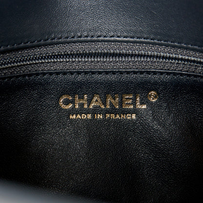 Chanel Lambskin Quilted Small CC Chic Flap Grey Dark Navy 7 of 12