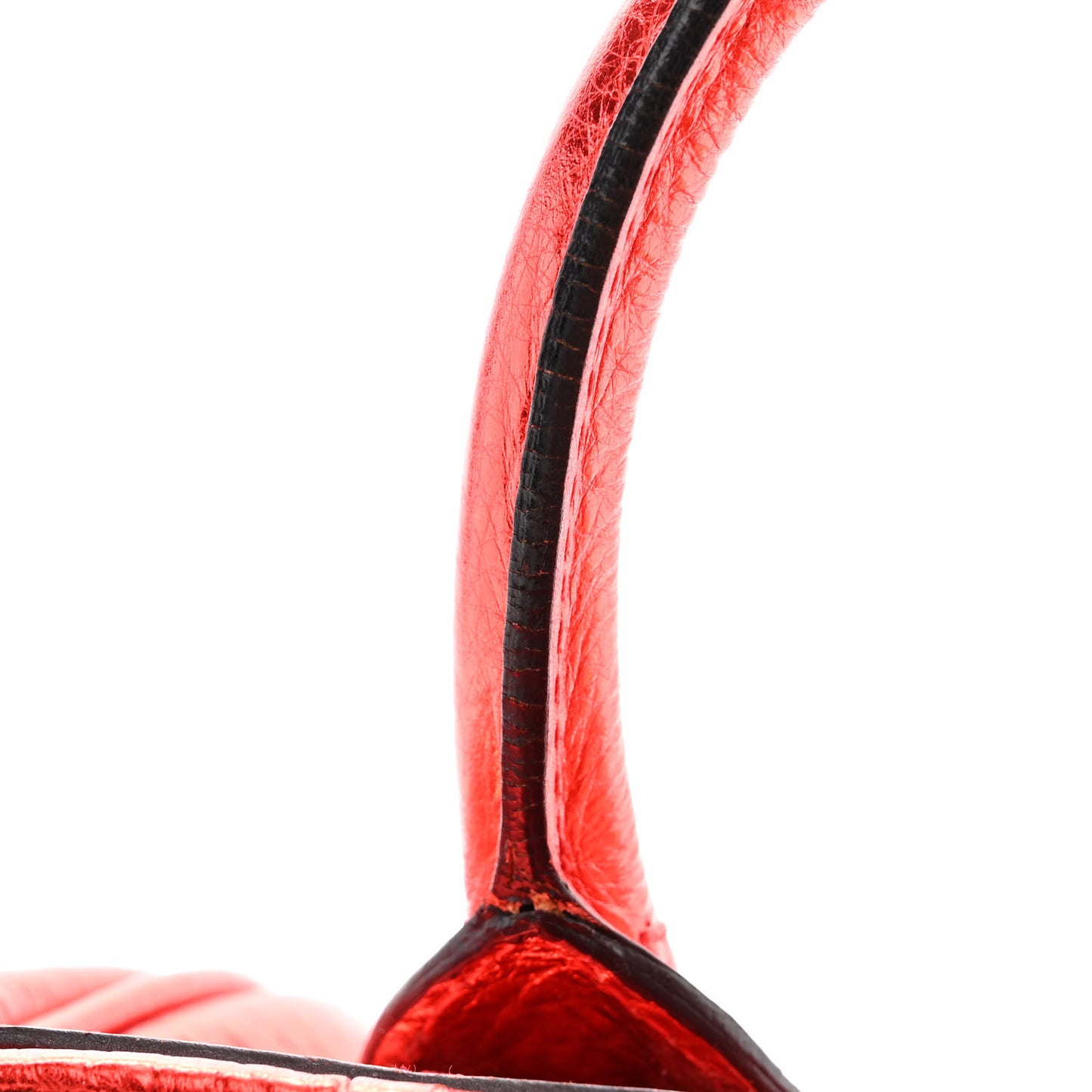 Metallic Calfskin Small Blaze Satchel Red