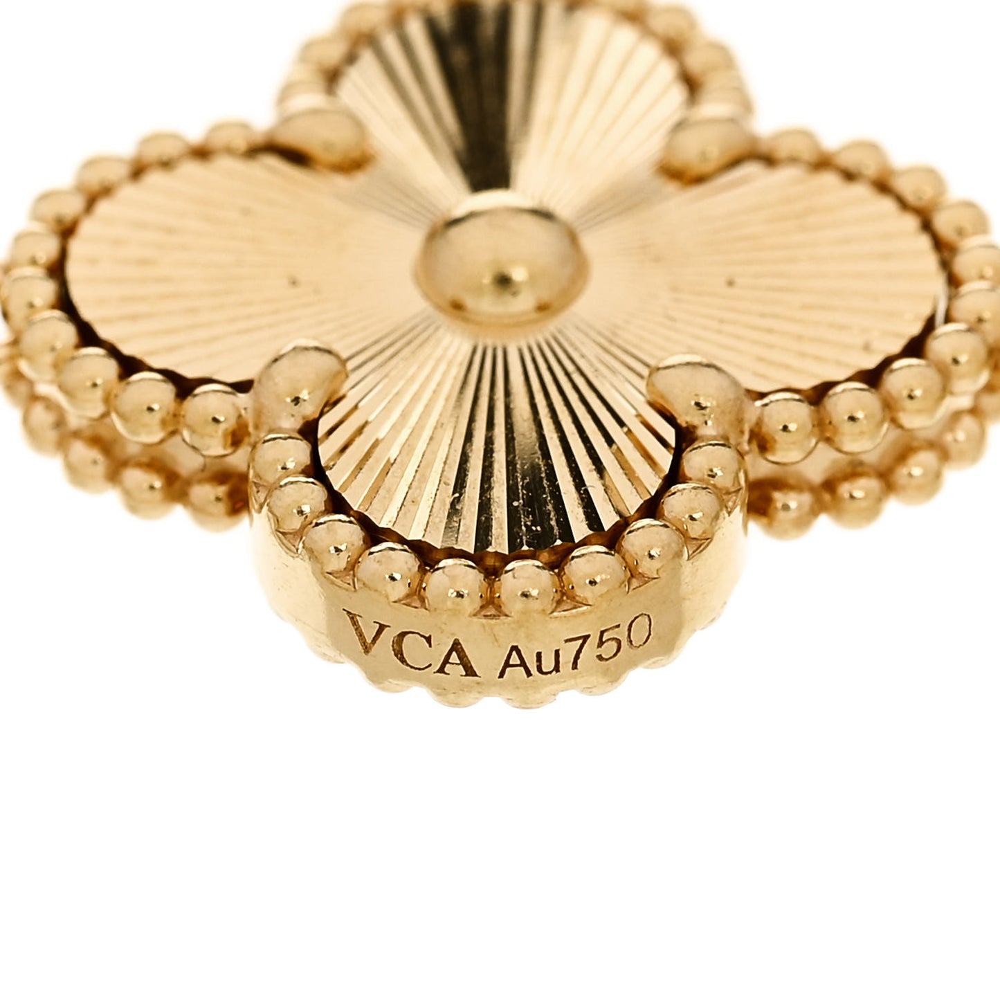 18K Yellow Gold 5 Motifs Guilloche Vintage Alhambra Bracelet