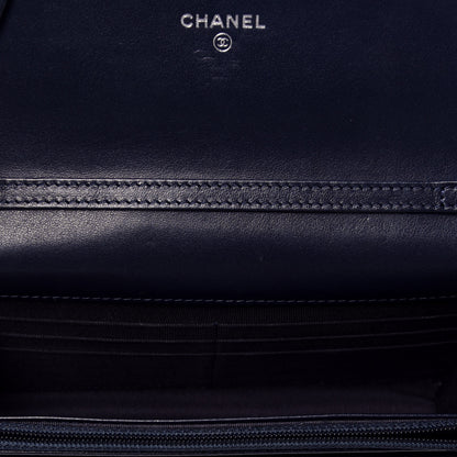 Chanel Aged Calfskin Quilted Reissue Wallet On Chain WOC Navy 5 of 9