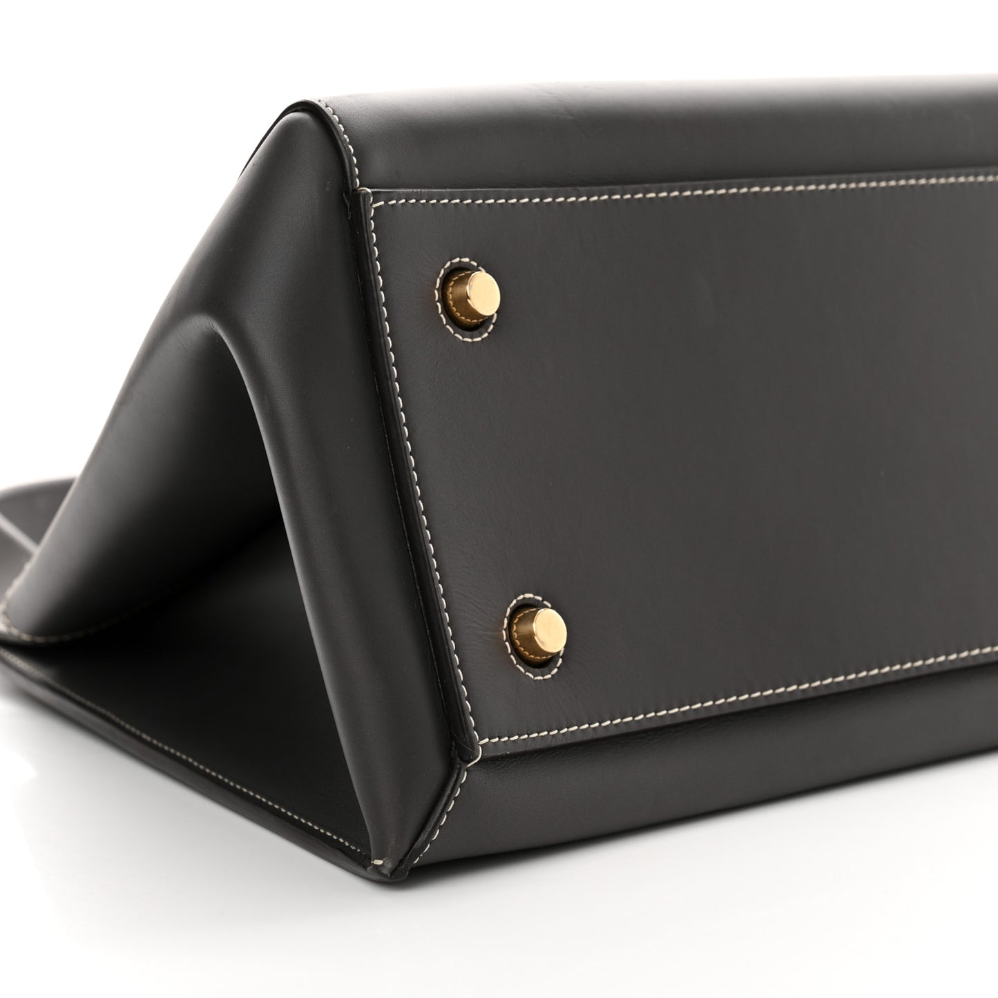 Smooth Calfskin Medium Edge Shoulder Bag Grey