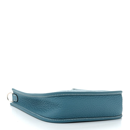 Hermes Taurillon Clemence Evelyne TPM New Blue Jean 4 of 11