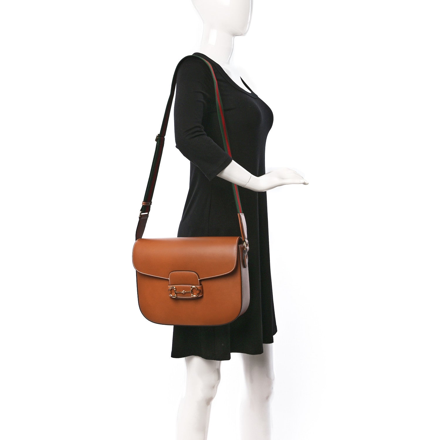 Gucci Calfskin Horsebit 1955 Shoulder Bag Tan 2 of 8
