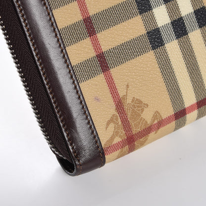 Burberry Haymarket Check Large Travel Zip Around Wallet Chocolate 10 of 10