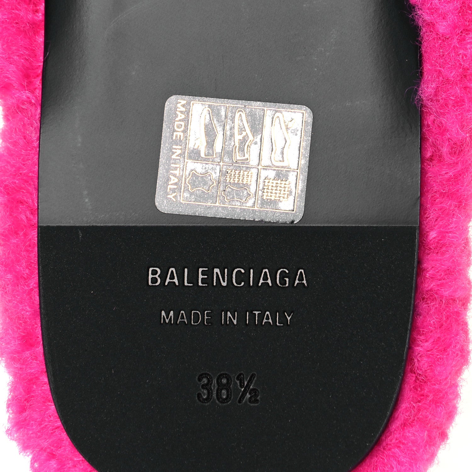 Balenciaga Faux Shearling Cosy BB Mules 38.5 Pink 6 of 7