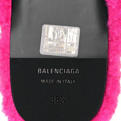 Balenciaga Faux Shearling Cosy BB Mules 38.5 Pink 6 of 7