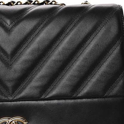 Chanel Lambskin Chevron Quilted Flap Black 11 of 13