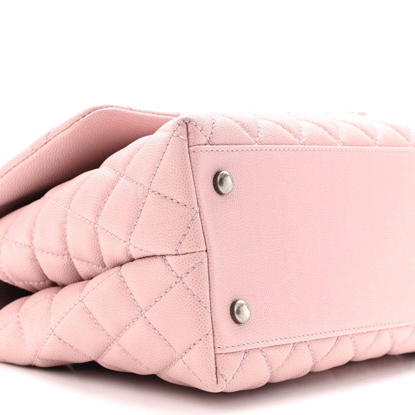 Caviar Quilted Small Coco Handle Flap Light Pink