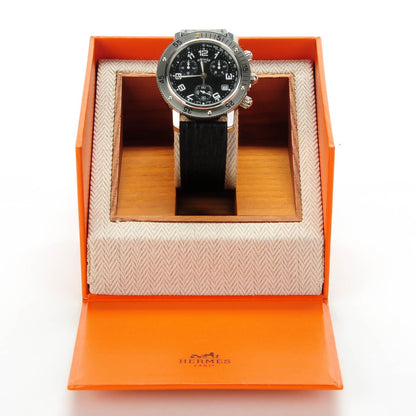 Hermes Stainless Steel Epsom 41mm Clipper Chronograph Quartz Watch Noir 7 of 7