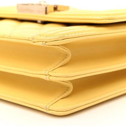 Chanel Lambskin Quilted North South Boy Flap Yellow 10 of 13