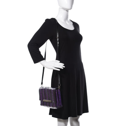 Christian Louboutin Watersnake Rocaille Rougissime Clutch Violet 2 of 11