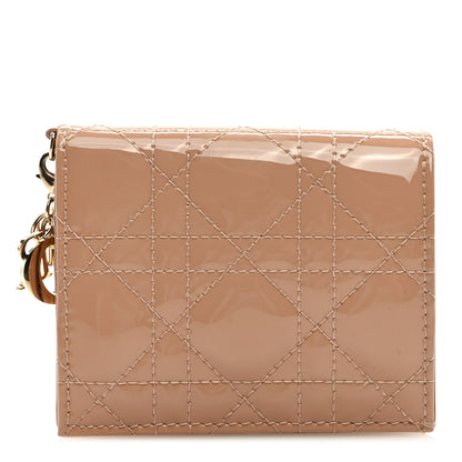 Christian Dior Patent Cannage Mini Lady Dior Wallet Beige 1 of 6