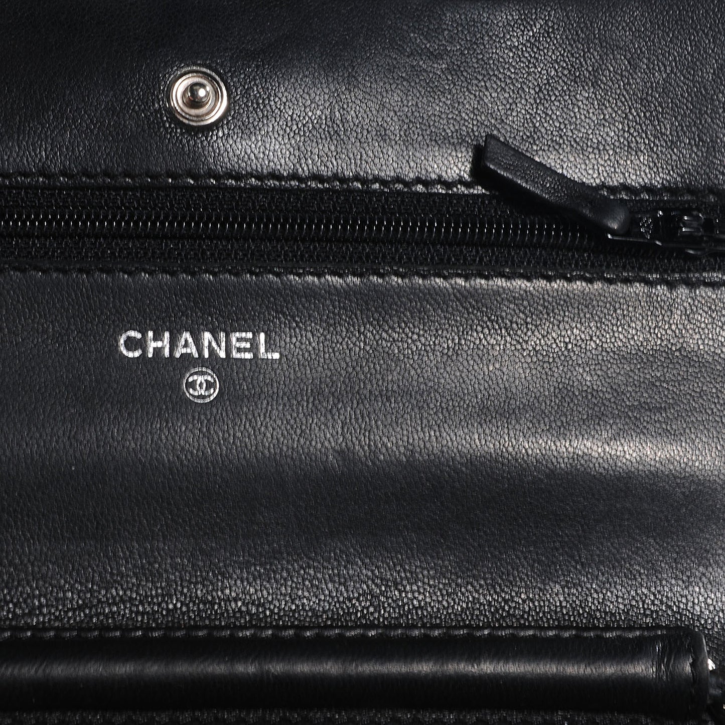 Lambskin Timeless CC Wallet On Chain WOC Black
