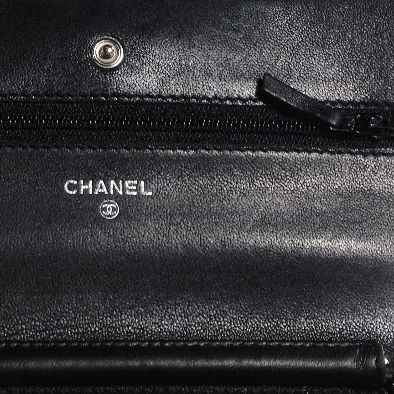 Chanel Lambskin Timeless CC Wallet On Chain WOC Black 6 of 9