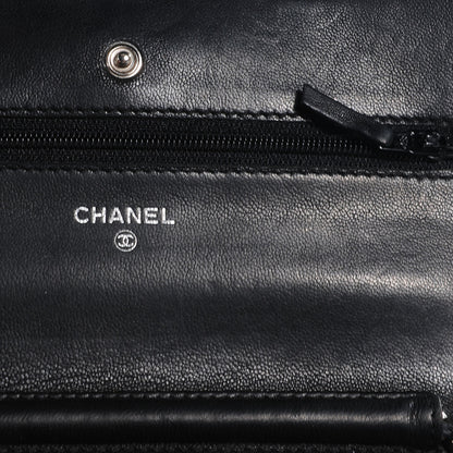 Chanel Lambskin Timeless CC Wallet On Chain WOC Black 6 of 9